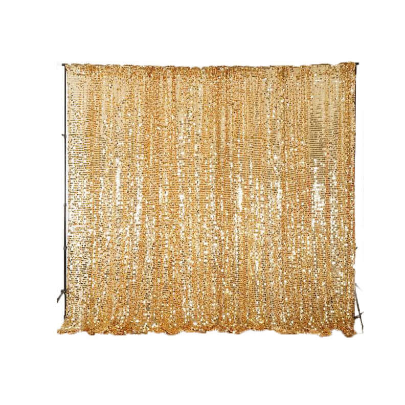 20ftx10ft Gold Big Payette Sequin Event Curtain Drapes, Backdrop Event Panel