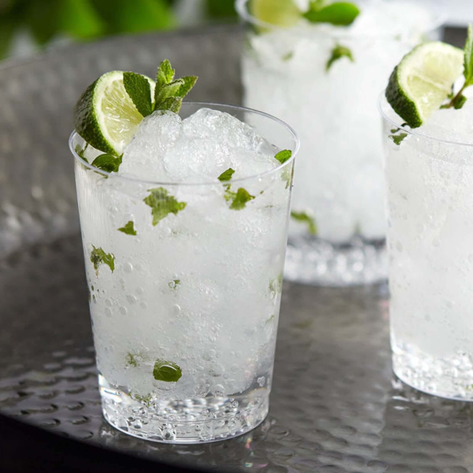 25-Pack Plastic Tumbler Cups Clear - Stylish Disposable Party Glasses 10oz