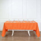 Polyester 60"x126" Rectangle Tablecloth Orange - Wrinkle-Resistant Table Cover