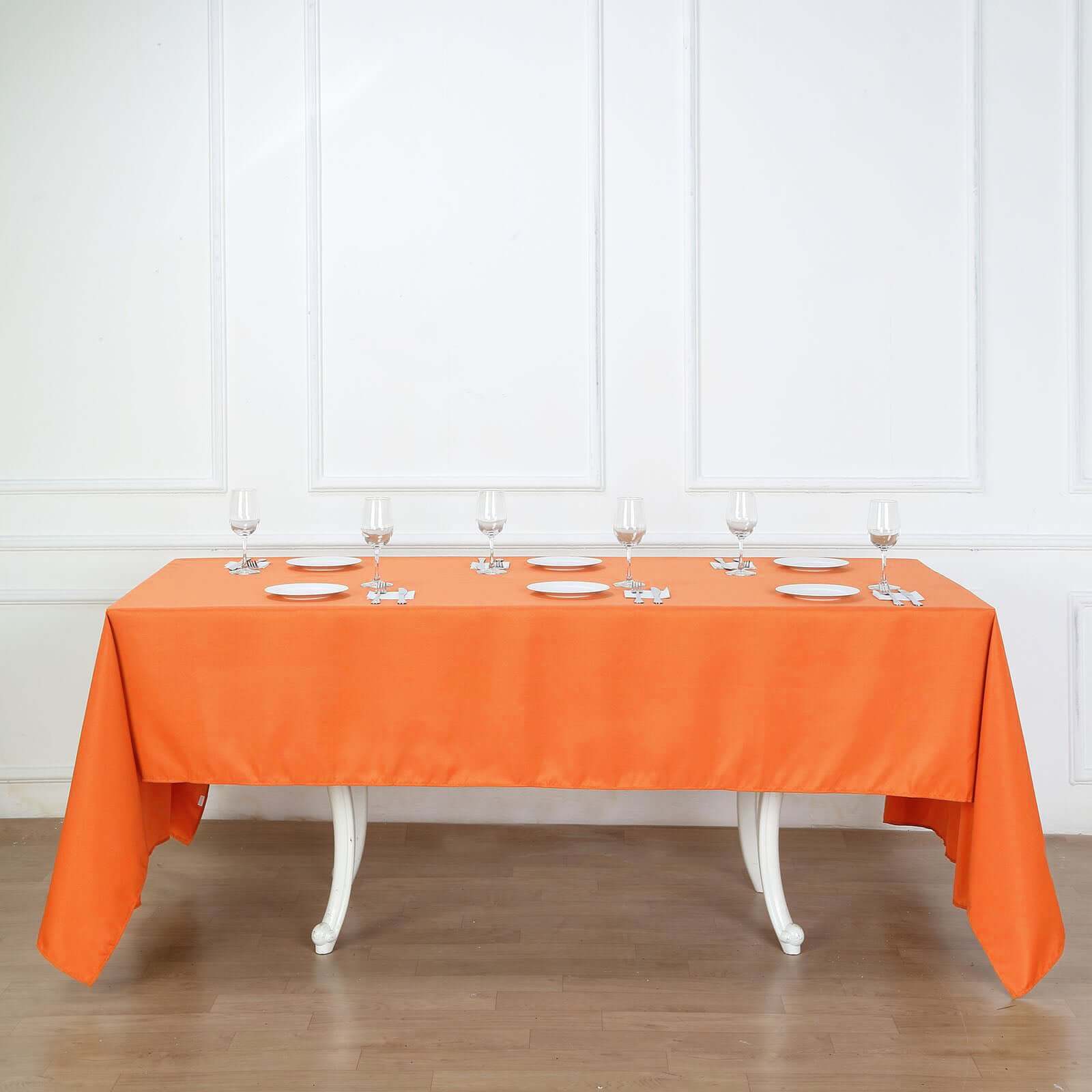 Polyester 60"x126" Rectangle Tablecloth Orange - Wrinkle-Resistant Table Cover