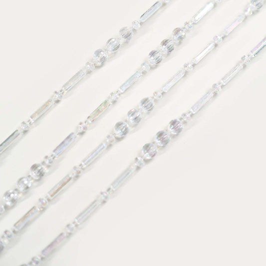 Faux Pearl Beaded 16" Chair Back Garland Sash Iridescent Gatsby-Inspired Style - Pre-Tied Chic Wedding Decor for Chiavari Chairs