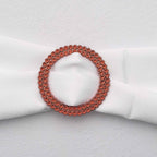 20 Pack Diamond Round Chair Sash Band Buckle Pins Terracotta (Rust) - Timeless Rhinestone Napkin Rings 2.5"