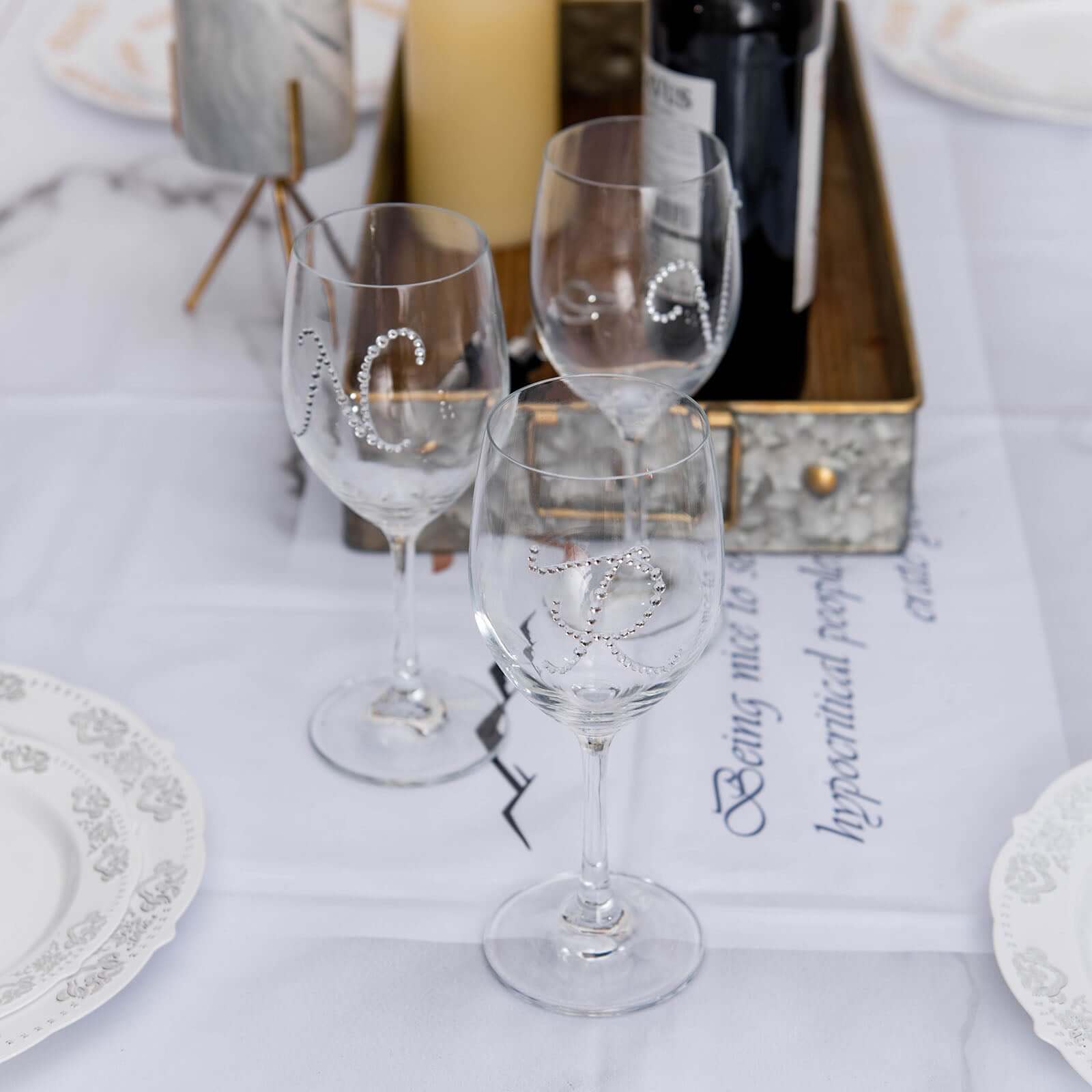 12 Pack 1.5" Clear Rhinestone Monogram Letter Jewel Sticker Self Adhesive DIY Diamond Decor - N