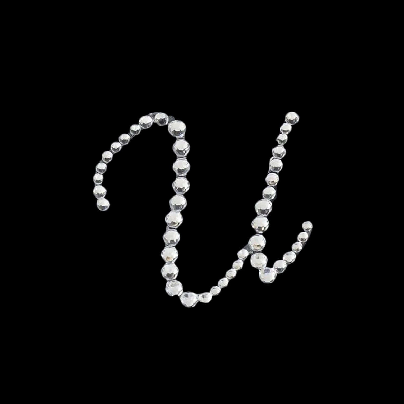 12 Pack 1.5" Clear Rhinestone Monogram Letter Jewel Sticker Self Adhesive DIY Diamond Decor - U
