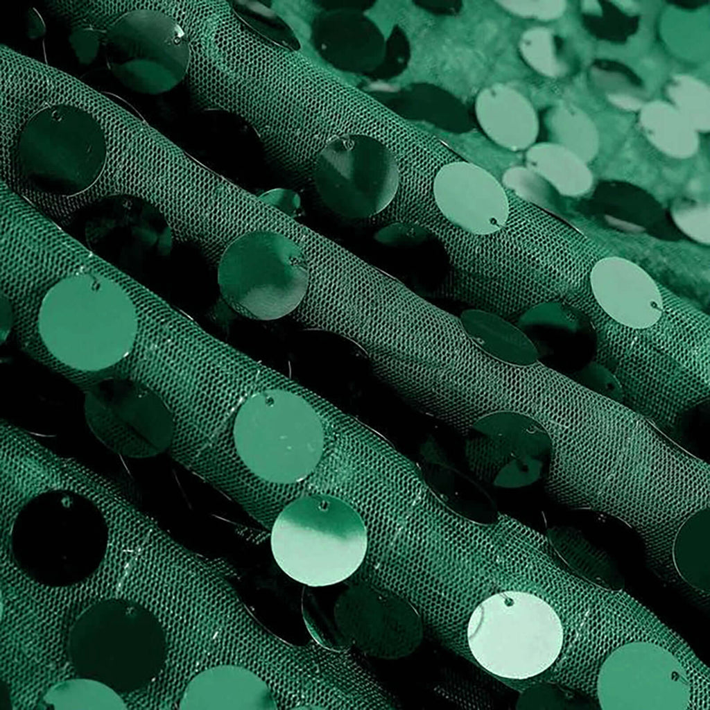 Sequin 60"x102" Rectangle Tablecloth Hunter Emerald Green - Big Payette Design for Modern Gatherings