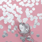 Metallic Round Party Confetti 18G Bag Silver Foil, Balloon Table Confetti Glitter Dots for Festive Weddings Baby Bridal Showers & Events