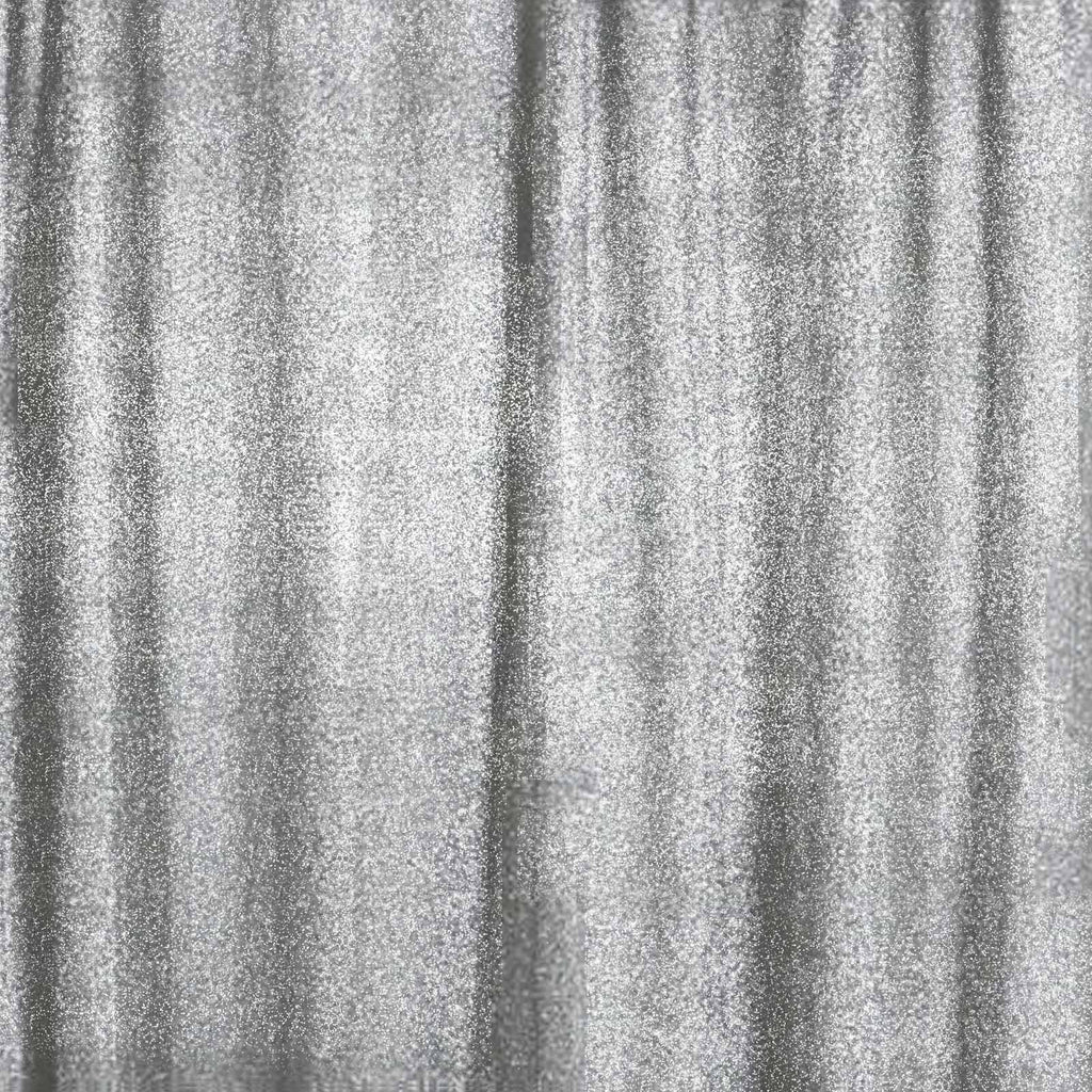 20ftx10ft Silver Metallic Shimmer Tinsel Event Curtain Drapes, Backdrop Event Panel