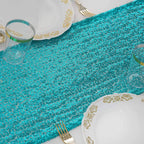 Sequin 12"x108" Table Runner Turquoise - Glittering Design