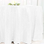 Sequin 120" Round Tablecloth White - Seamless Glittering Design for Sophisticated Events