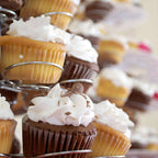 5-Tier Metal Cupcake Stand 15" Silver with 41 Spiral Holders - Space-Saving Non-Chip Finish Dessert Display Tower Tray for Parties & Buffets