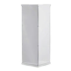 32" Silver Mirror Finish Acrylic Display Box, Pedestal Riser with Interchangeable Lid and Base