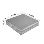 Metal Cake Stand Square Design with Crystal Beads Silver - Dessert Pedestal for Events 16"