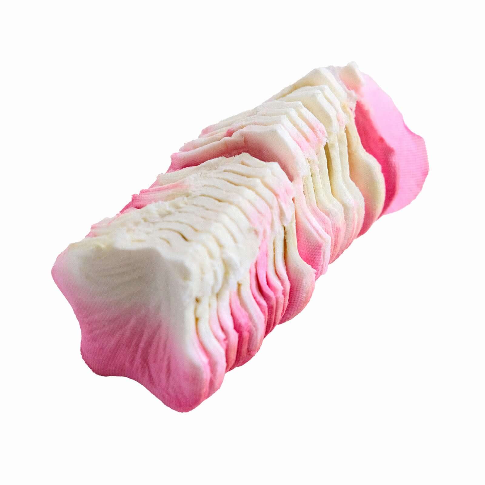 500-Pack Rose Petals Round Design White Pink Silk Confetti - Decorative Scatters for Tables and Floors