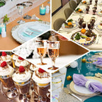 12-Pack Plastic Wine Glasses Clear with Rose Gold Rim - Classy Disposable Cups with Detachable Base for Weddings & Special Occasions 6oz