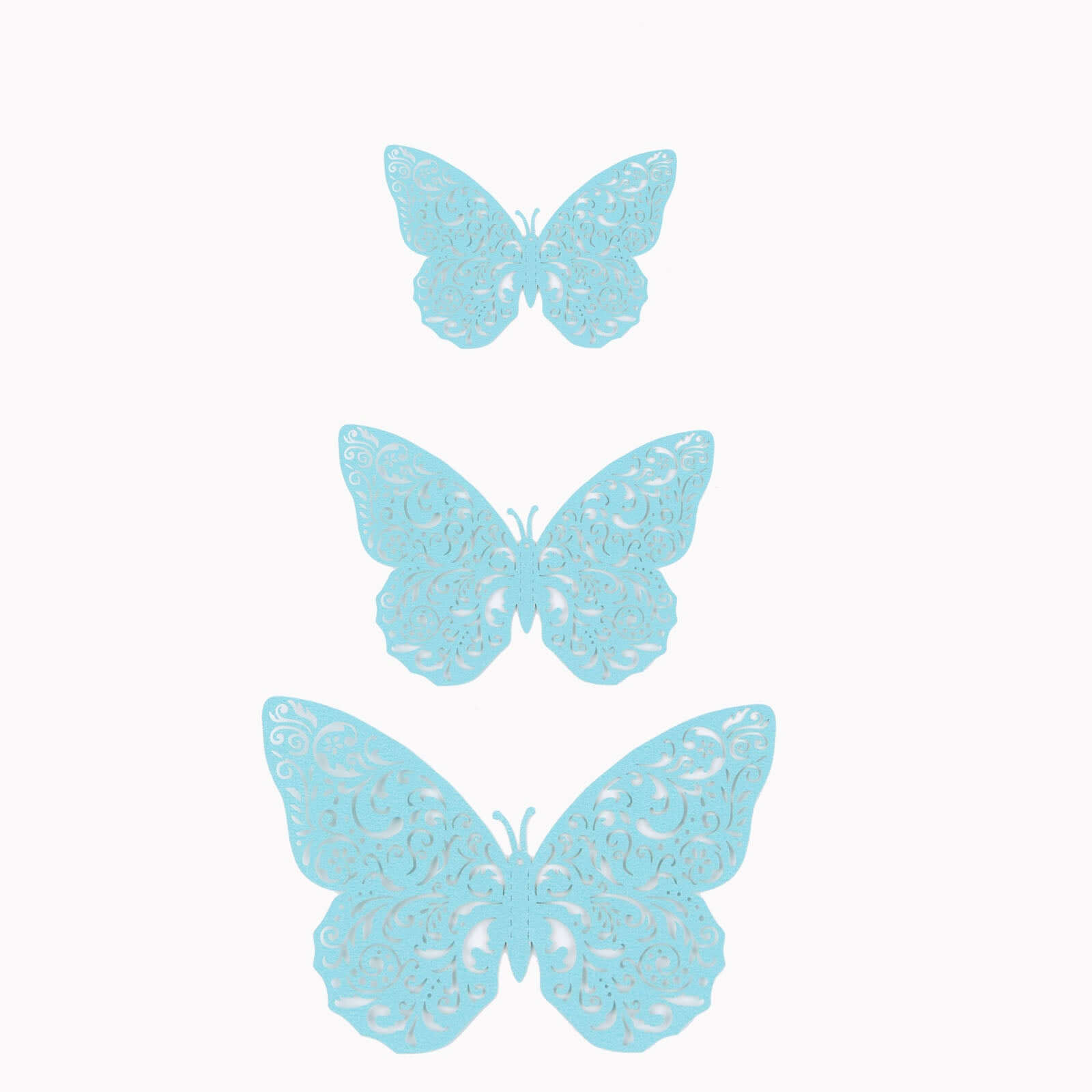 12-Pack 3D Butterfly Wall Decals, DIY Removable Mural Stickers Turquoise Cake Decorations Eye-Catching Design