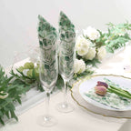 20-Pack Paper Beverage Napkins with Green Foliage Eucalyptus Leaves Design - 2 Ply Soft 18GSM Boho Wedding Napkins 6.5"x6.5"