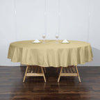 Polyester 90" Round Tablecloth Champagne - Stain & Wrinkle-Resistant Table Cover