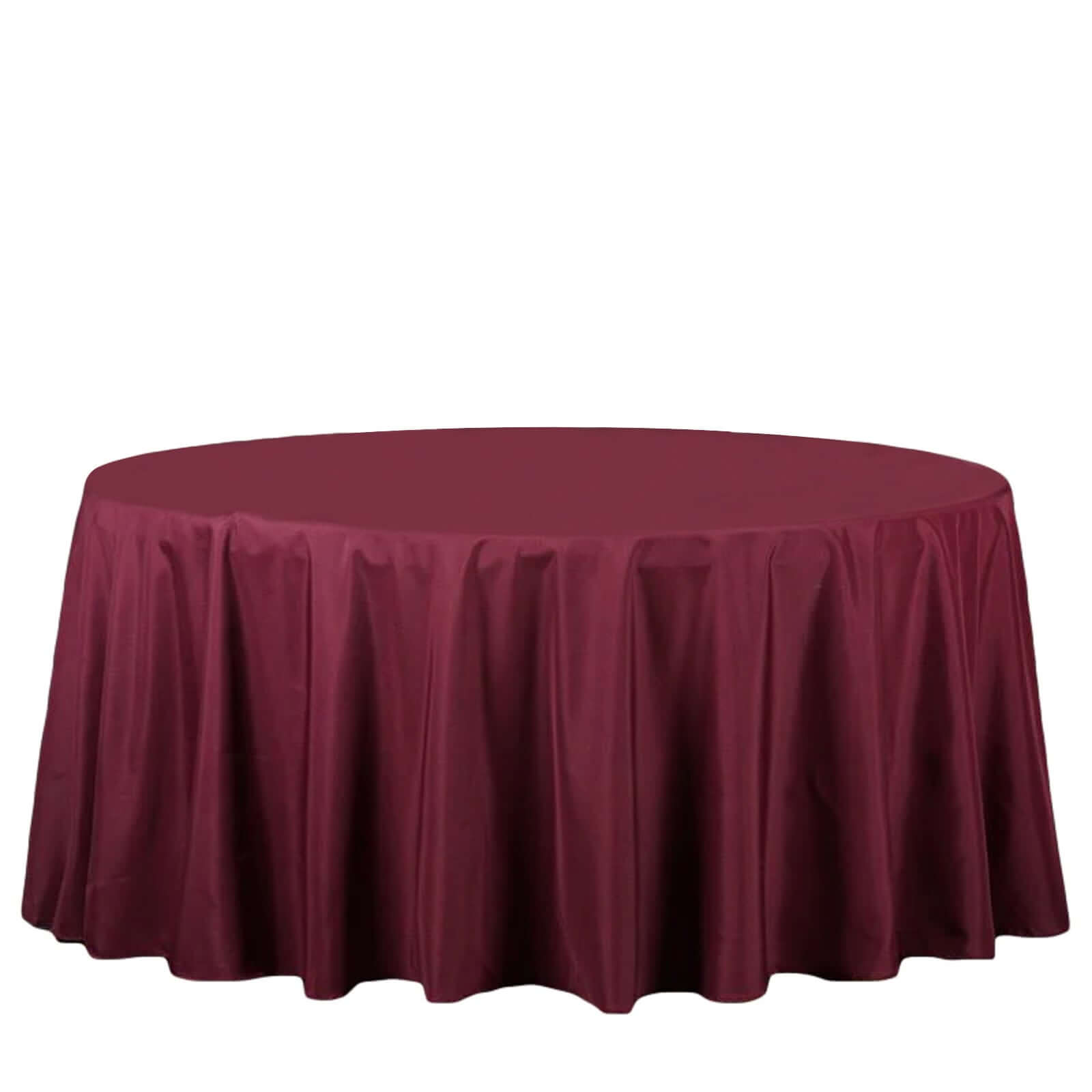 Polyester 132" Round Tablecloth Burgundy - Seamless Chic Design Table Cover