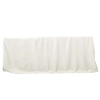Fitted Polyester 96"x30" Rectangle Tablecloth Ivory - Durable and Easy to Maintain Table Cover
