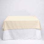 Polyester Square 54"x54" Tablecloth Beige - Wrinkle-Resistant & Durable Table Cover