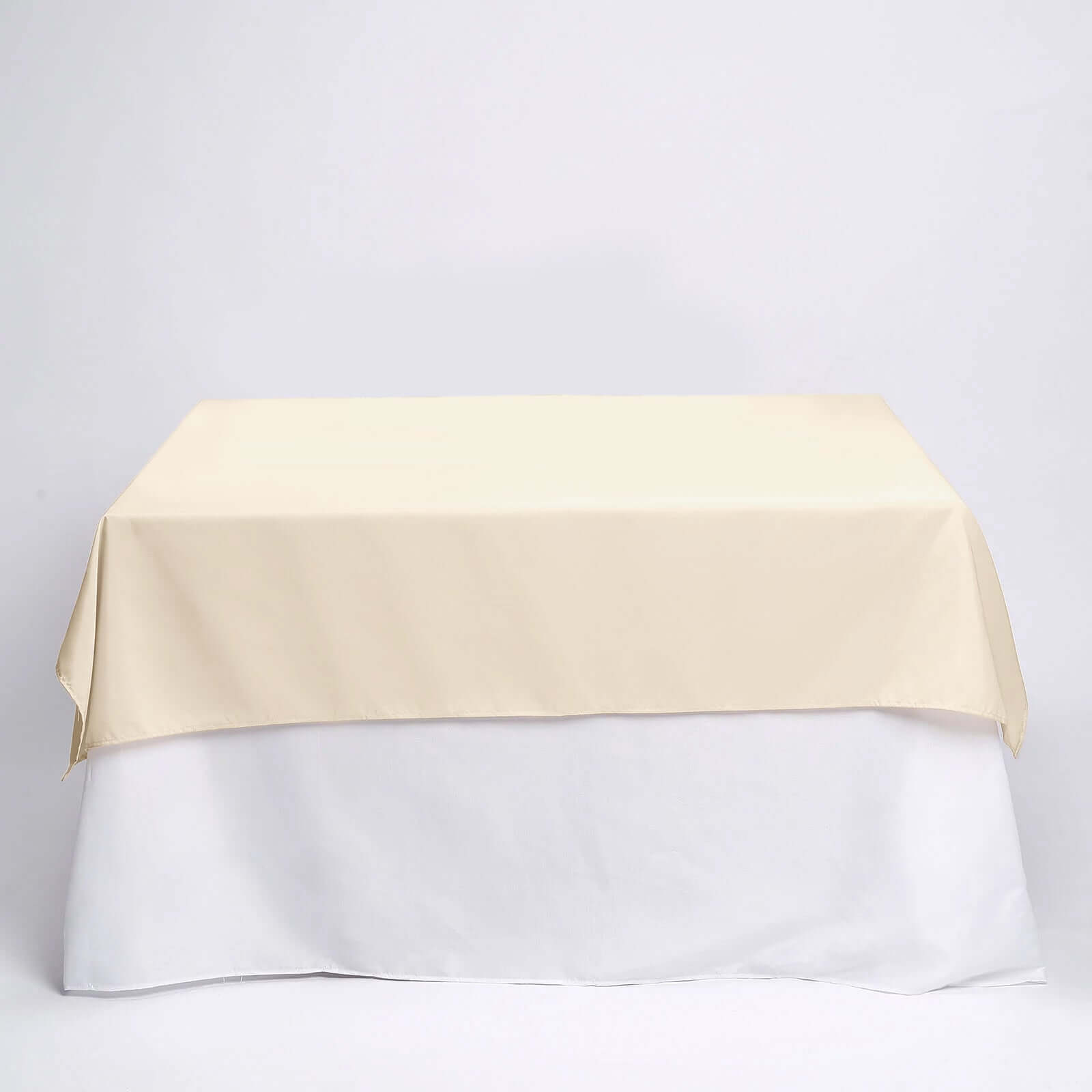 Polyester Square 54"x54" Tablecloth Beige - Wrinkle-Resistant & Durable Table Cover