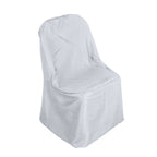 Polyester Slip On Folding Chair Covers Silver - Stain-Resistant Reusable Durable Fabric