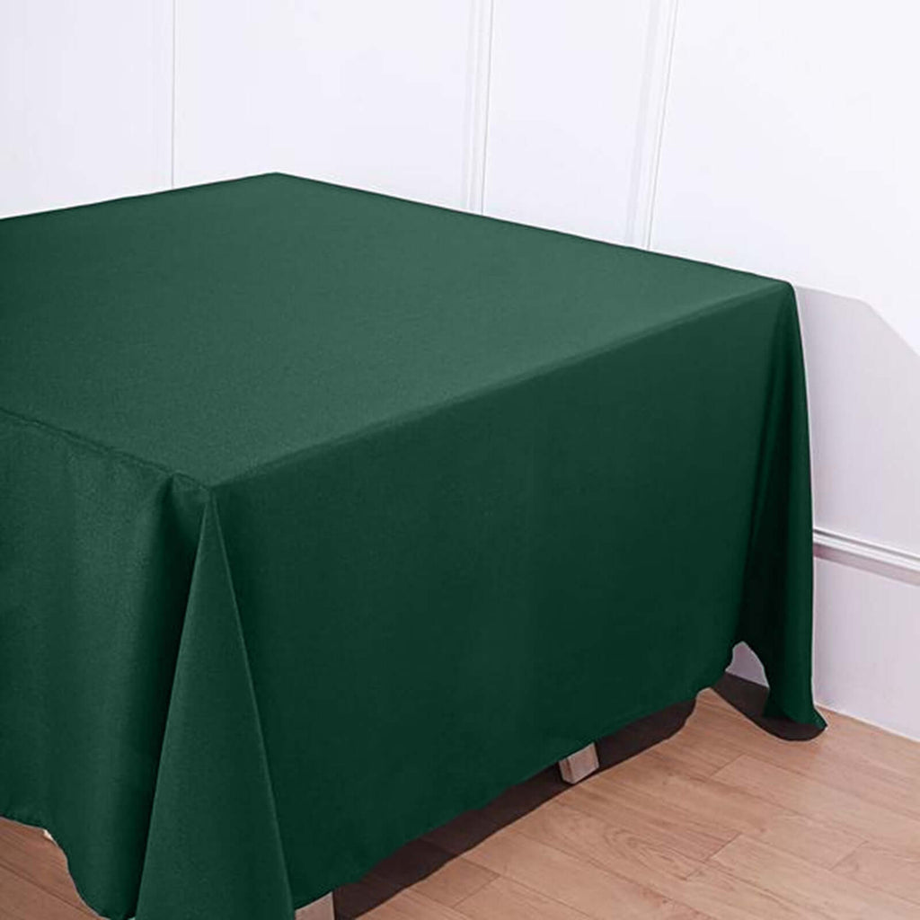 Polyester Square 90"x90" Tablecloth Hunter Emerald Green - Wrinkle-Resistant & Durable Table Cover