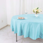 Polyester 90" Round Tablecloth Light Blue - Stain & Wrinkle-Resistant Table Cover