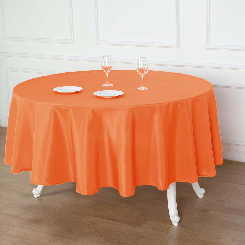 Polyester 90" Round Tablecloth Orange - Stain & Wrinkle-Resistant Table Cover