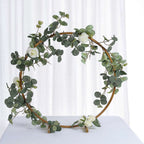 20" Gold Round Arch Wedding Centerpiece, Metal Hoop Wreath Tabletop Decor
