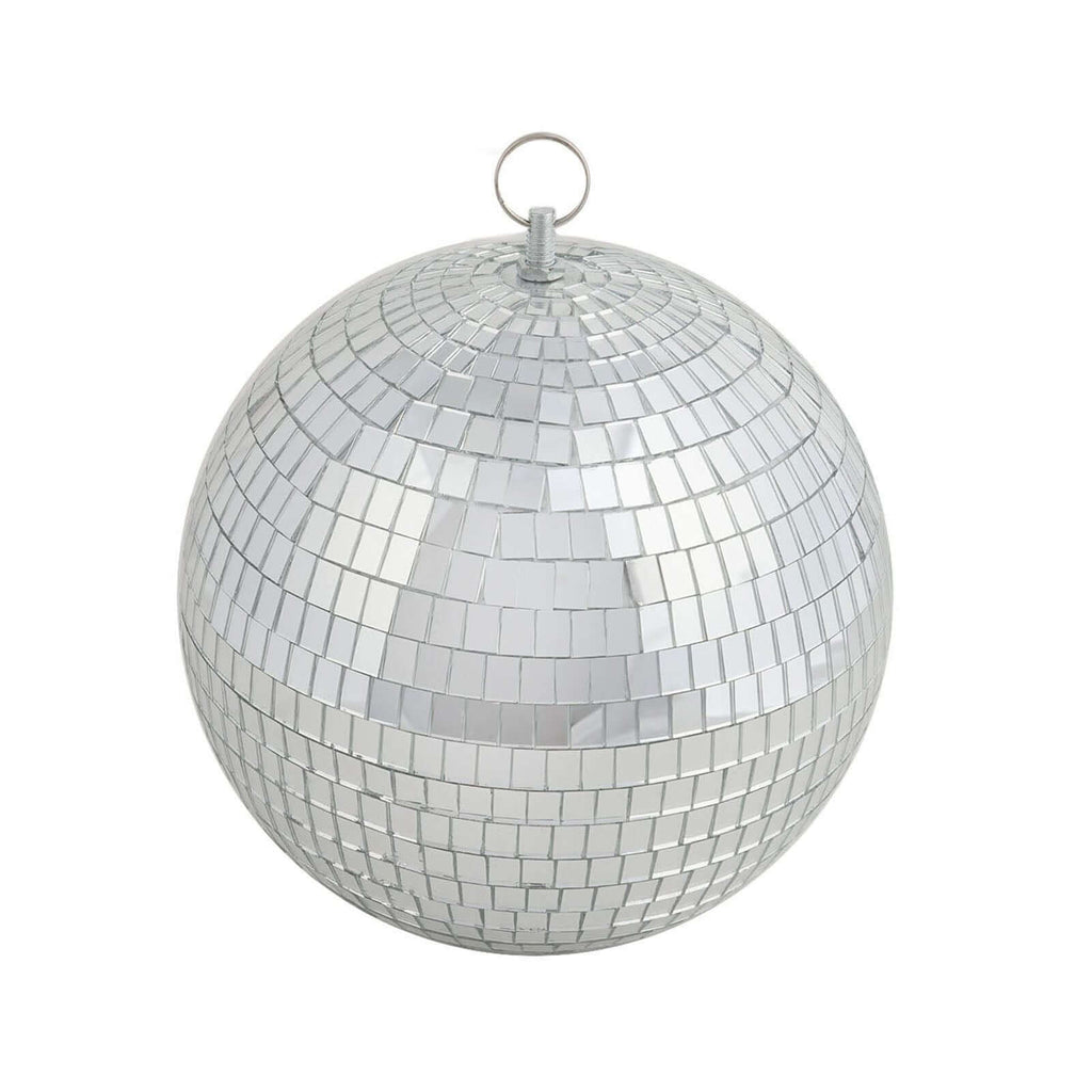 4 Pack 8" Silver Foam Disco Mirror Ball With Hanging Ring, Holiday Party Decor