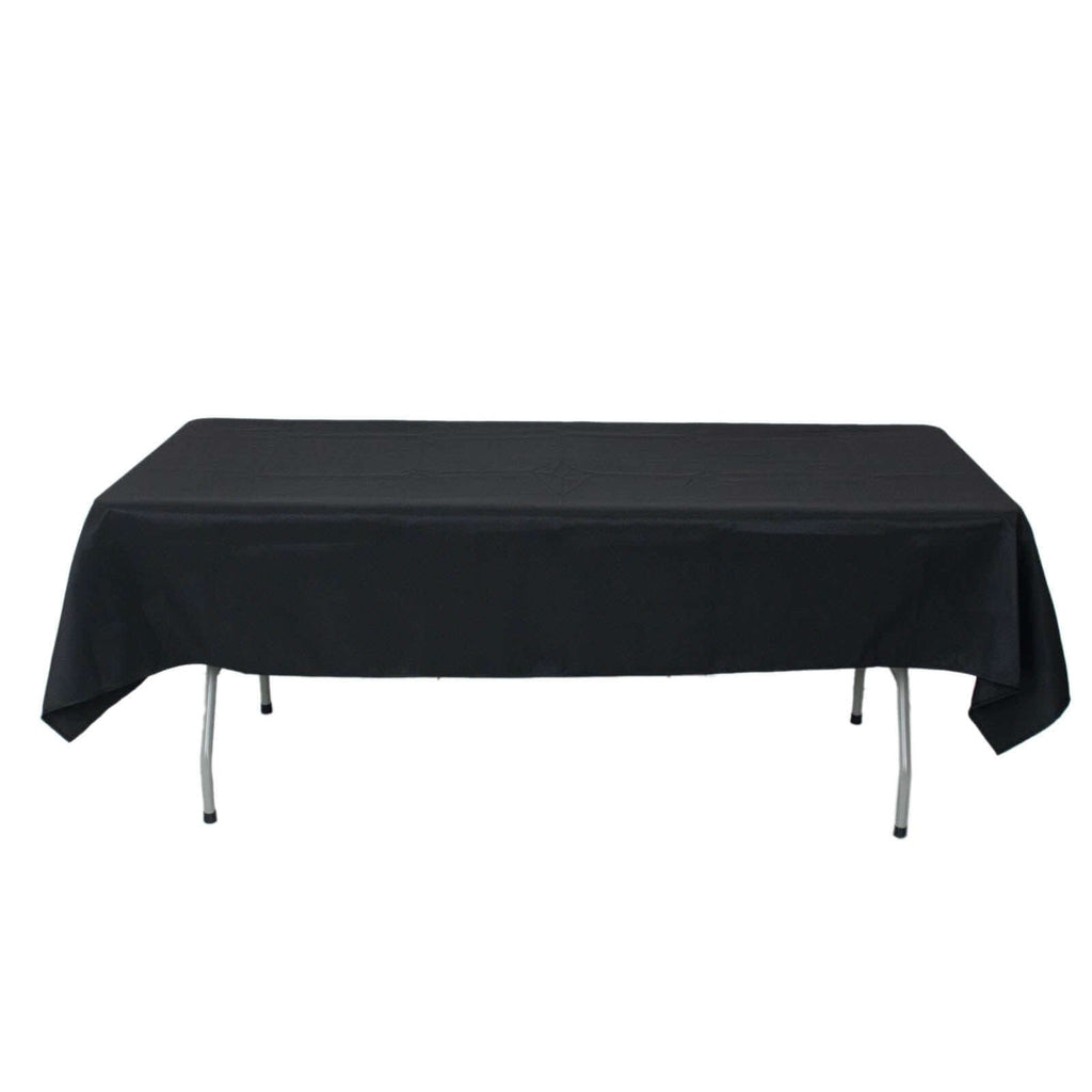 Premium Polyester 54"x96" Rectangle Tablecloth Black - Durable 220GSM Stain-Resistant Fabric Table Cover