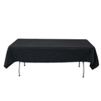 Premium Polyester 54"x96" Rectangle Tablecloth Black - Durable 220GSM Stain-Resistant Fabric Table Cover