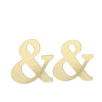 4 Pack 5" Metallic Gold Alphabet Symbol "&" Sticker Banners, Customizable Stick On Letters