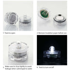 12-Pack LED Lights Flower Design - Submersible Waterproof White Battery Operated