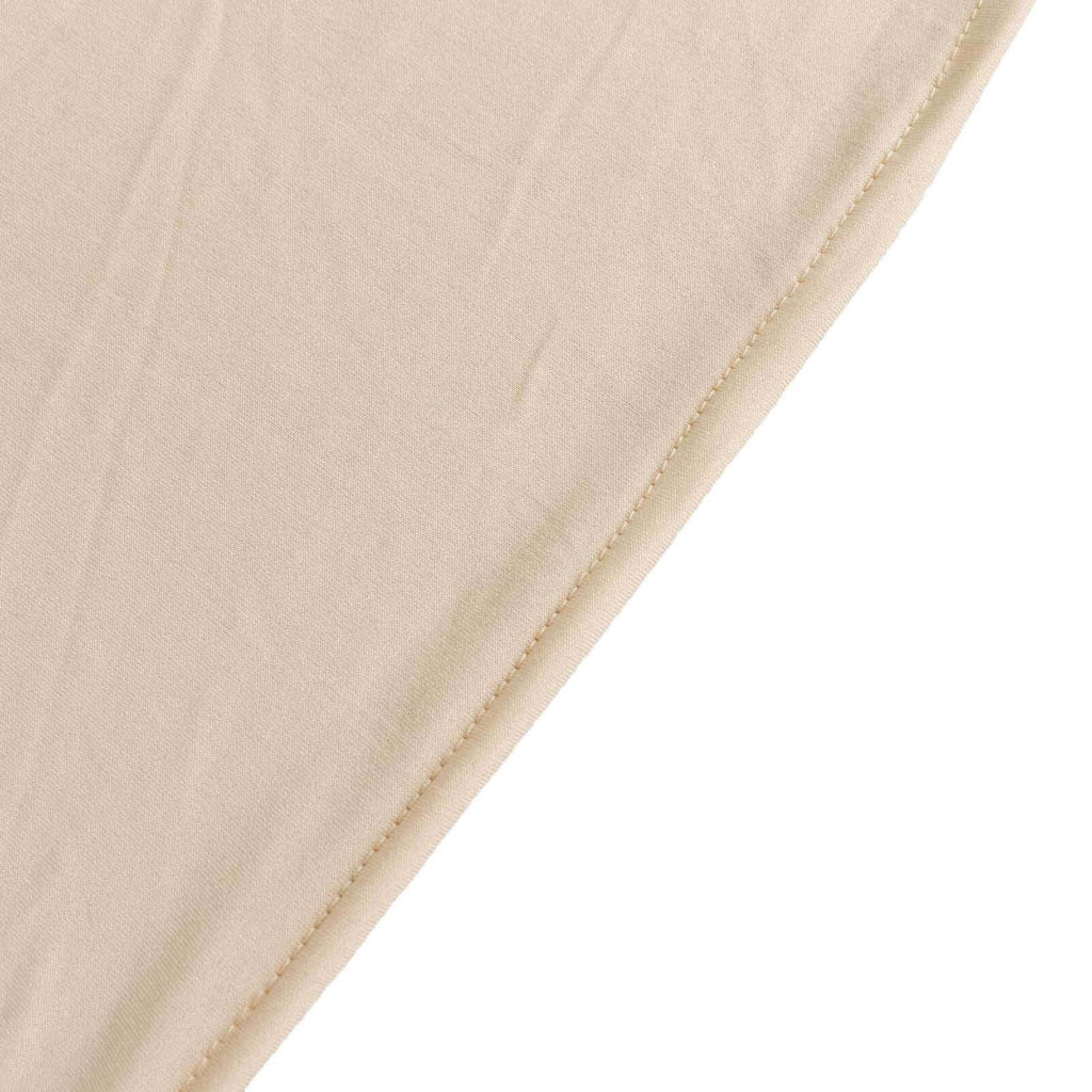Stretch Spandex 48"x30" Rectangle Tablecloth Beige - Durable Form - Fitting Table Cover - Bell Racket Store