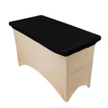 Stretch Spandex 48"x30" Rectangle Tablecloth Top Cover Black - Durable Form - Fitting Table Cover - Bell Racket Store