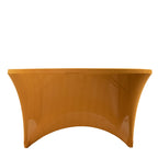 Stretch Spandex 5ft Round Tablecloth Gold - Durable Form - Fitting Table Cover for Events & Presentations - Bell Racket Store