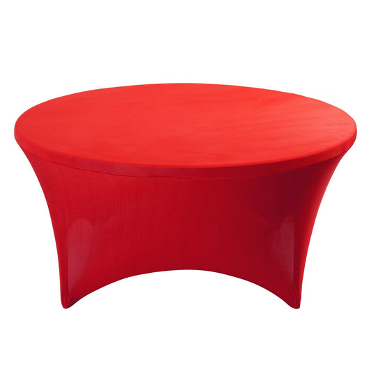 Stretch Spandex 5ft Round Tablecloth Red - Durable Form - Fitting Table Cover - NestOCart