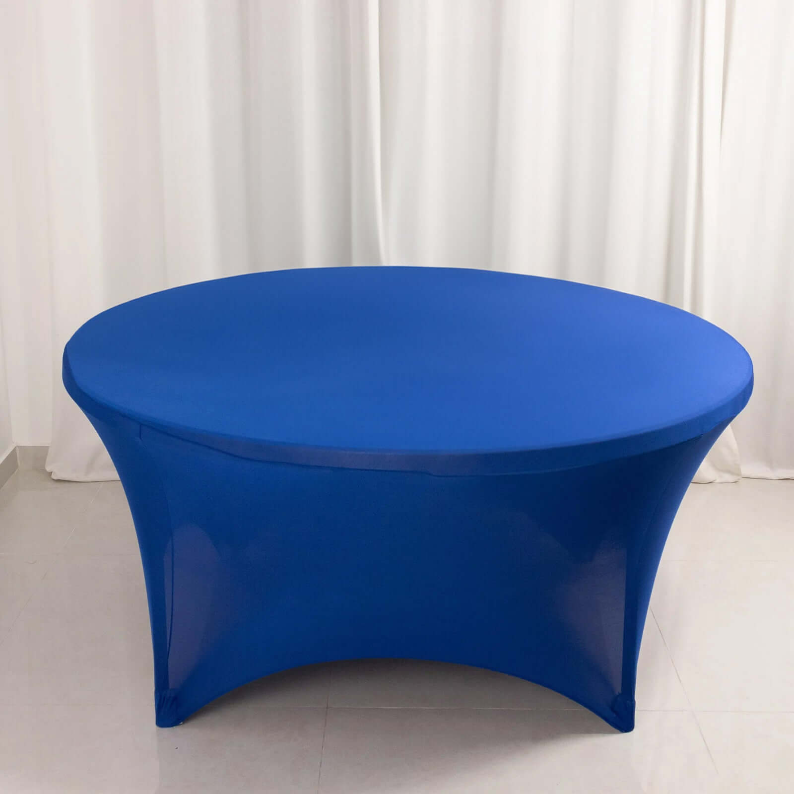 Stretch Spandex 5ft Round Tablecloth Royal Blue - Durable Form - Fitting Table Cover - Bell Racket Store