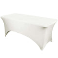 Stretch Spandex 6ft Rectangle Tablecloth Ivory - Durable Form-Fitting Table Cover