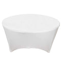 Stretch Spandex 6ft Round Tablecloth White - Durable Form - Fitting Table Cover for Events & Presentations - Bell Racket Store