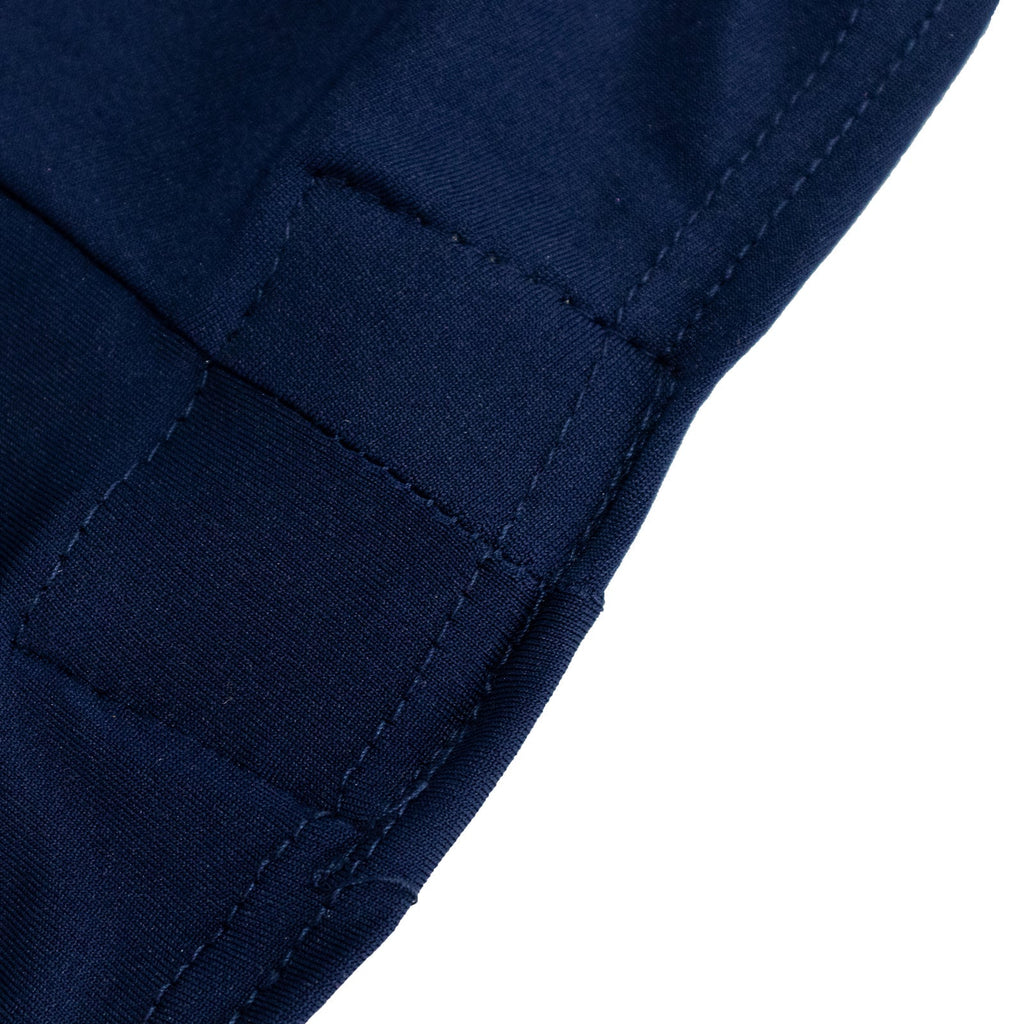 Stretch Spandex 72"x30" Rectangle Table Cover Navy Blue/Gold Cross Over Design - Two - Piece Fitted Tablecloth with Elastic Foot Pockets - Bell Racket Store