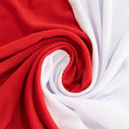 Stretch Spandex 72"x30" Rectangle Table Cover Red/White Cross Over Design - Versatile & Sleek Two - Piece Fitted Tablecloth with Elastic Foot Pockets - Bell Racket Store