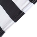 Stretch Spandex 8ft Rectangle Tablecloth Black/White Vertical Stripes - Durable Form - Fitting Tablecloth for Events & Presentations - Bell Racket Store