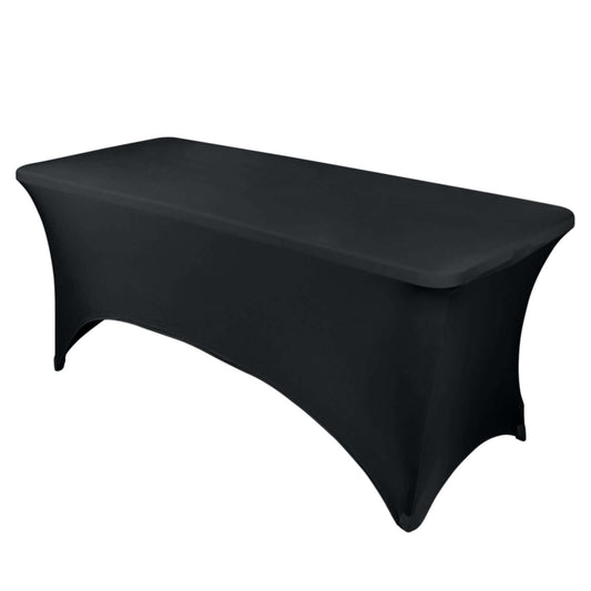 Stretch Spandex 96"x30" Rectangle Table Cover Black - Durable Form - Fitting Tablecloth - NestOCart