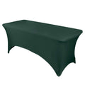 Stretch Spandex 96"x30" Rectangle Table Cover Hunter Emerald Green - Durable Form-Fitting Tablecloth