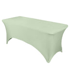 Stretch Spandex 96"x30" Rectangle Table Cover Sage Green - Durable Form-Fitting Tablecloth