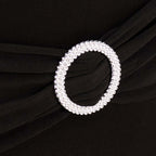 Stretch Spandex Chair Cover Black for Folding Chairs - Enhanced Style & Secure Fit Slipcover with Stunning Silver Rhinestone Buckled Sash Band - Bell Racket Store