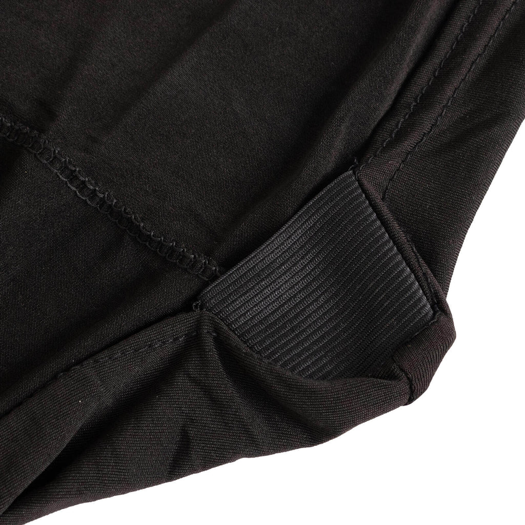 Stretch Spandex Chair Cover Black for Folding Chairs - Enhanced Style & Secure Fit Slipcover with Stunning Silver Rhinestone Buckled Sash Band - Bell Racket Store